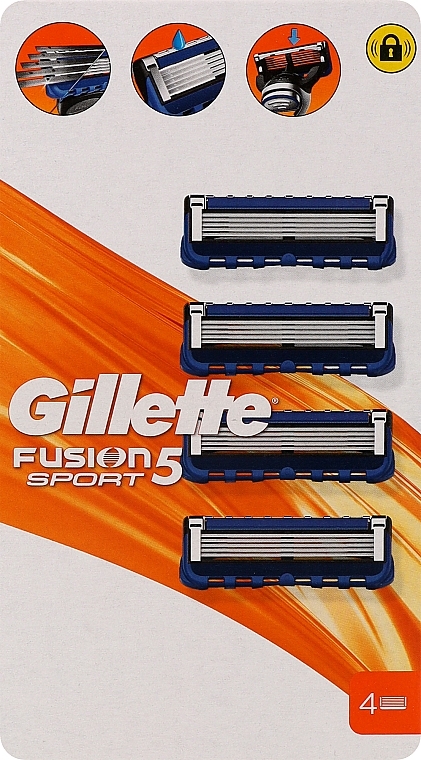 Змінні касети для гоління, 4 шт - Gillette Fusion 5 Sport — фото N1