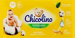 Парфумерія, косметика Біорозкладні вологі серветки для дорослих і дітей, 50 шт. - Chicolino Biodegradable Wet Wipes