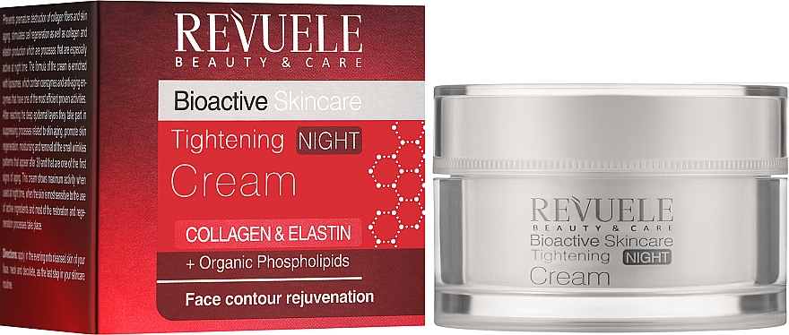 Нічний крем для обличчя - Revuele Bioactive Skin Care Collagen & Elastin Tightening Night Cream — фото N1