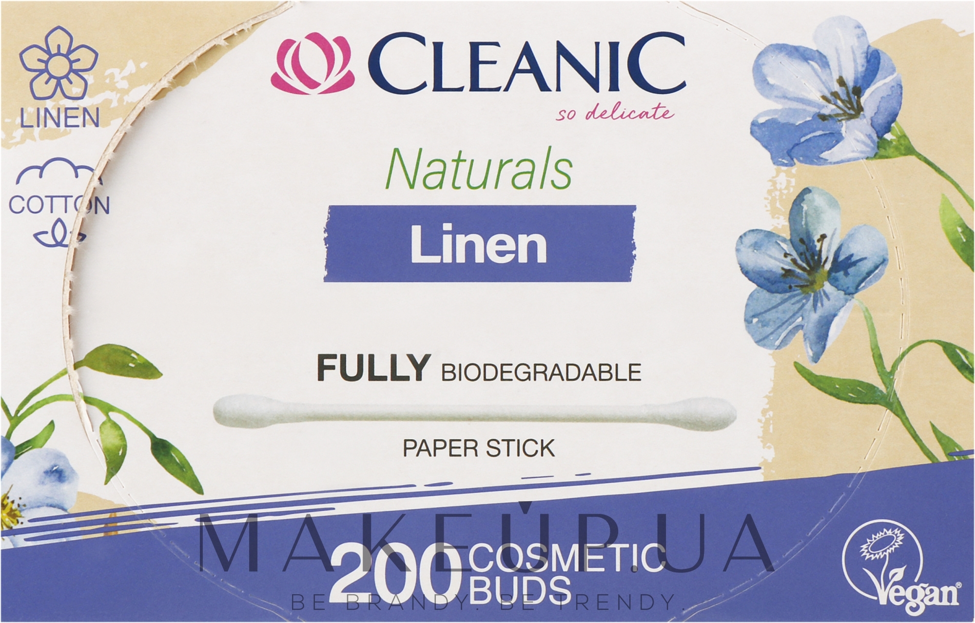 Ватні палички, 200 шт. - Cleanic Naturals Linen Cotton Buds — фото 200шт