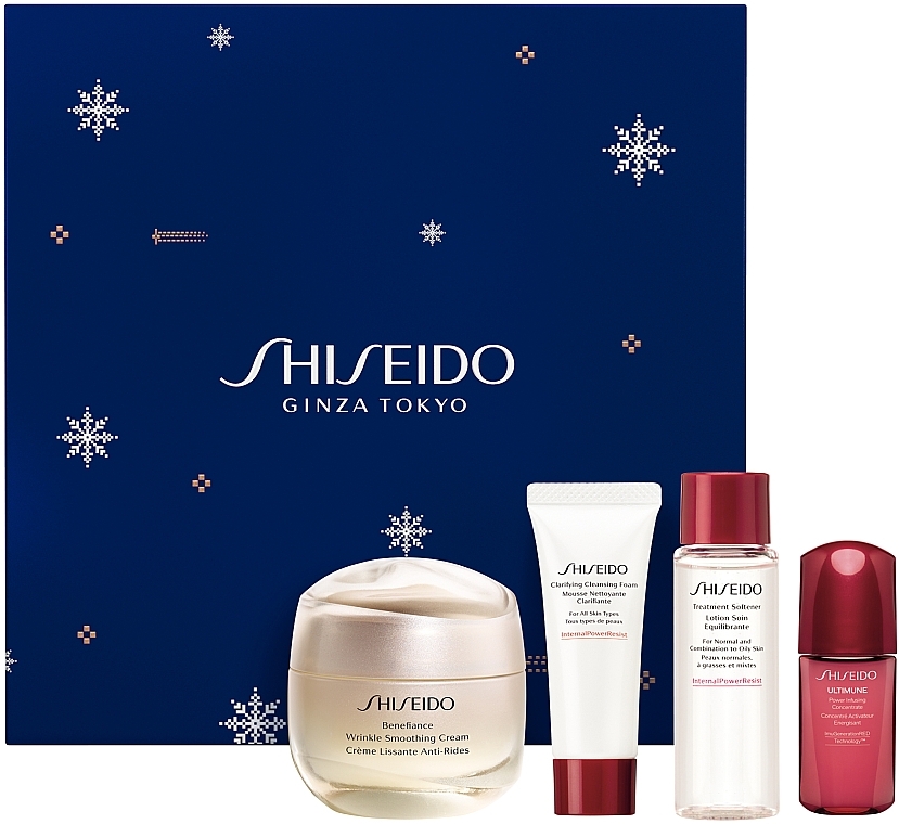 Набір - Shiseido Benefiance Holiday Kit (f/cr/50ml + clean/foam/15ml + f/lot/30ml + f/conc/10ml) — фото N2