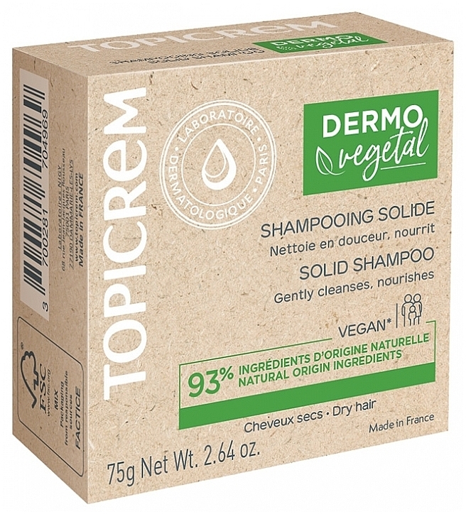 Твердый шампунь для волос - Topicrem Dermo Vegetal Solid Shampoo — фото N1