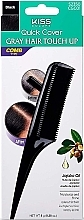 Парфумерія, косметика Гребінець для підфарбовування сивого волосся, чорний - Kiss Quick Cover Gray Hair Touch Up Comb Black