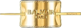 Заколка для волосся - Balmain Paris Hair Couture Genuine Leather Signature Hair Barrette Gold — фото N1