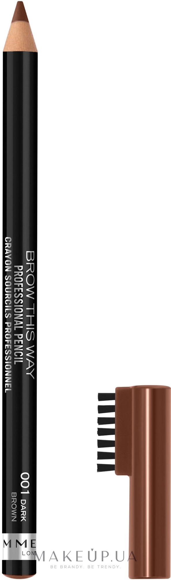Карандаш для бровей - Rimmel Brow This Way Professional Eyebrow Pencil — фото 001 - Dark Brown