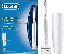 Парфумерія, косметика Електрична зубна щітка з чохлом, срібло - Oral-B Pulsonic Slim 1200 Travel Edition