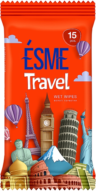 Карманные влажные салфетки "Путешествие", красные - Esme Travel Wet Wipes — фото N2
