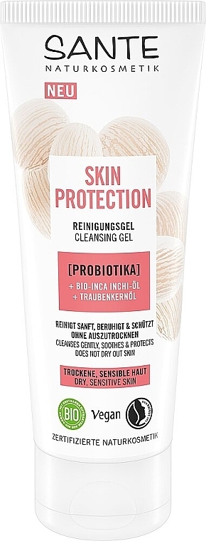 Биогель для умывания сухой и чувствительной кожи лица, с пробиотиками - Sante Skin Protect Gel — фото N1