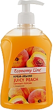 Жидкое крем-мыло "Сочный персик" с глицерином - Economy Line Juicy Peach Cream Soap — фото N6