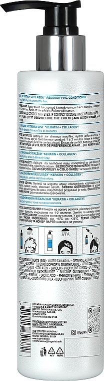 Відновлювальний бальзам - Pharma Group Laboratories Keratin + Collagen Redensifying Conditioner — фото N3