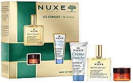 Набір - Nuxe The Iconics (oil/50ml + f/cr/30ml + lip/balm/15g) — фото N2