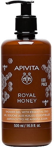 Гель для душа с эфирными маслами "Королевский мёд" - Apivita Shower Gel Royal Honey — фото N4