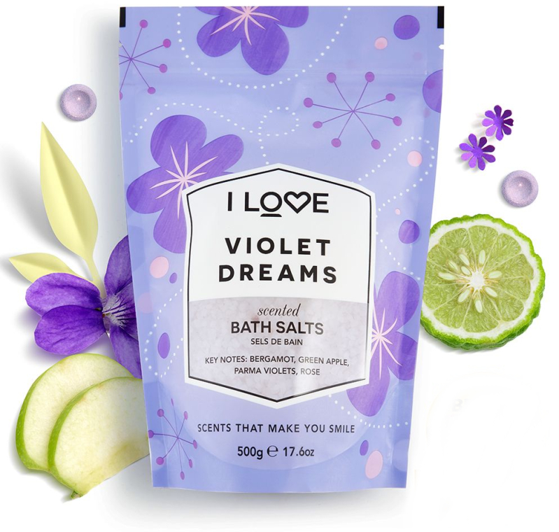 Сіль для ванни "Фіалкові мрії" - I Love Violet Dreams Bath Salt — фото N1