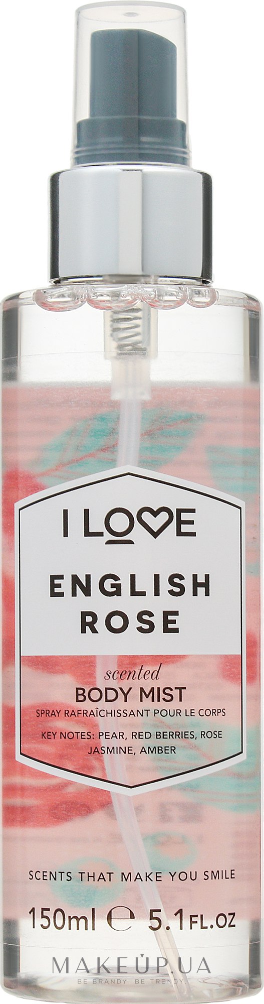 Освіжальний спрей для тіла "Англійська троянда" - I Love English Rose Body Mist — фото 150ml