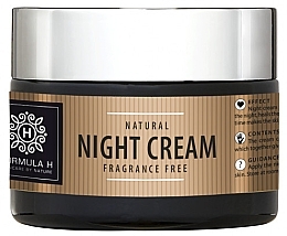 Парфумерія, косметика Нічний крем для обличчя - Formula H Natural Night Cream Fragrance Free