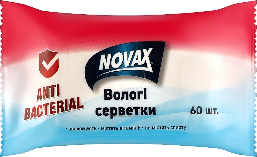 Вологі серветки "Антибактеріальні" - Novax Antibacterial Wet Wipes — фото N2