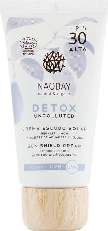 Сонцезахисний крем для обличчя - Naobay Detox Sun Shield Cream SPF 30 — фото N2