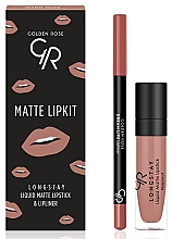 Духи, Парфюмерия, косметика Набор для губ - Golden Rose Matte LipKit Warm Nude (lipstick/5.5 ml + lipliner/1.6g)