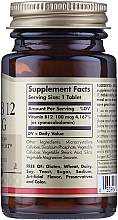 Пищевая добавка "Витамин В12" 100 mcg - Solgar Vitamin B12 — фото N2