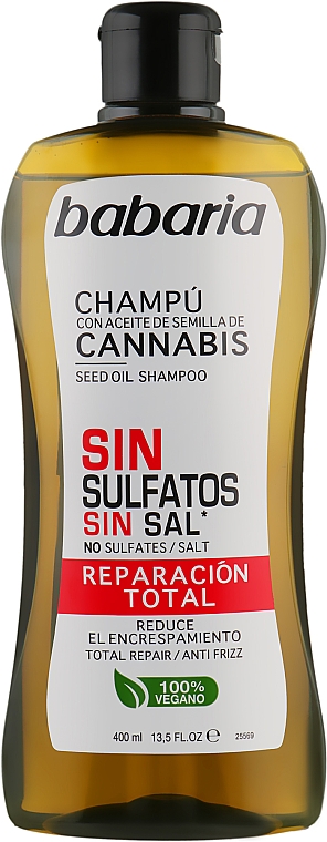 Шампунь с маслом семян каннабиса - Babaria Cannabis Seed Oil Shampoo Total Repair