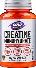 Моногидрат креатина, 750мг, 120 растительных капсул - Now Foods Creatine Monohydrate — фото N1