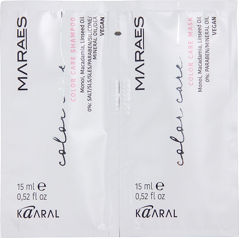 Набор пробников для окрашенных волос - Kaaral Maraes Color Care (shm/15ml + mask/15ml) — фото N1