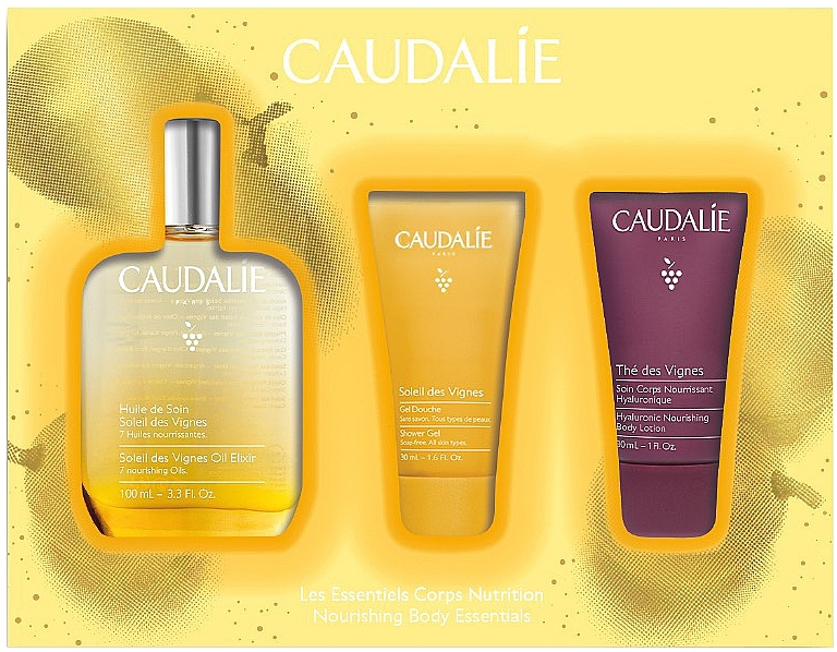 Caudalie Soleil Des Vignes - Набор (oil/50ml + sh/gel/30ml + b/lot/30ml) — фото N2