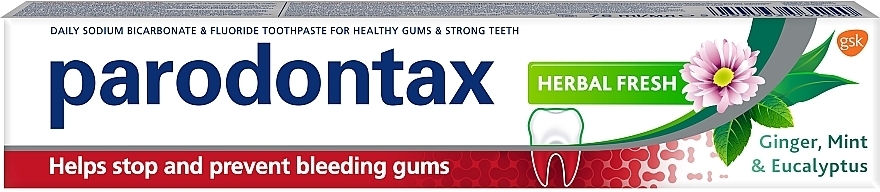 Зубна паста проти кровоточивості ясен і пародонтозу - Parodontax Herbal Fresh — фото N1