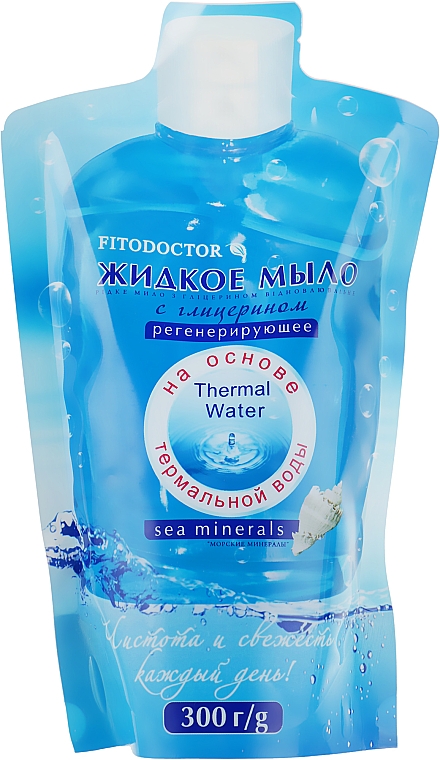 Жидкое мыло с глицерином "Морские минералы" регенерирующее - Фитодоктор (дой-пак)