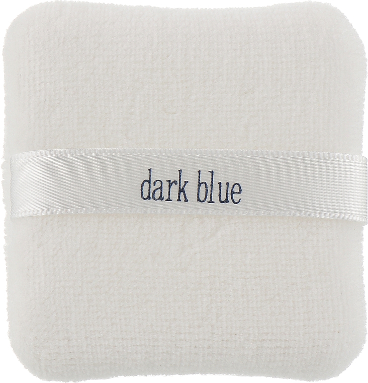 Пуховка для пудри "Dark Blue", квадрат, біла зі стрічкою №975 - Dark Blue Cosmetic — фото N2