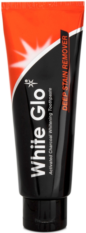 Набор с оранжевой щеткой - White Glo Charcoal Deep Stain Remover Toothpaste (toothpaste/100ml + toothbrush) — фото N2