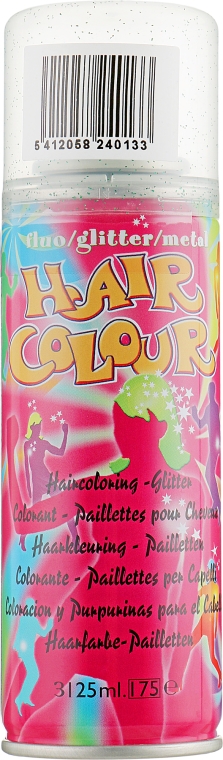 Цветной спрей для волос "Glitter", зеленый - Sibel Coloured Hair Spray — фото N1