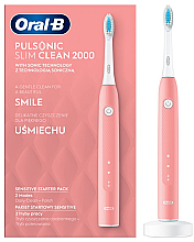 Электрическая зубная щетка - Oral-B Pulsonic Slim Clean 2000 Pink — фото N1
