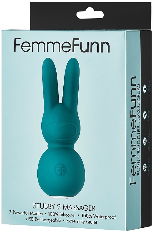 Вібратор у формі кролика, бірюзовий - Femme Funn Stubby 2 Massager — фото N3