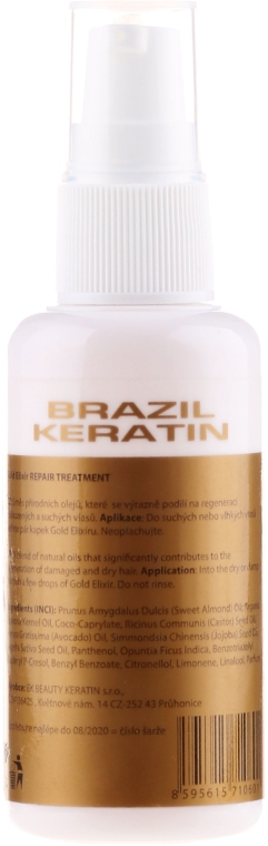 Эликсир для волос - Brazil Keratin Gold Elixir Repair Treatment — фото N4