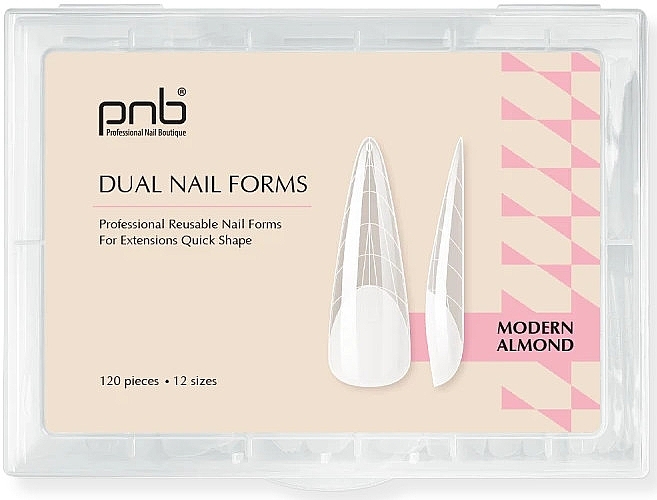 Многоразовые верхние формы "Миндаль" - PNB Dual Nail Forms Modern Almond — фото N1