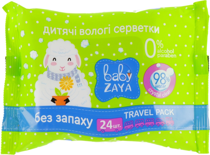 Влажные салфетки "Без запаха", 24шт - Baby Zaya