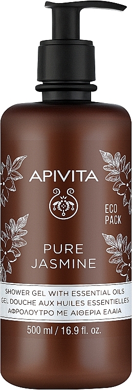 Гель для душу натуральний жасмин з ефірними маслами - Apivita Pure Jasmine Showergel with Essential Oils — фото N1