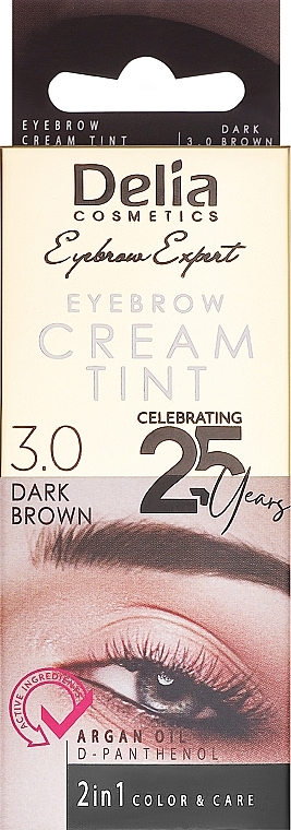Крем-краска для бровей, темно-коричневая - Delia Brow Dye Cameleo Pro Green Dark Brown 3.0