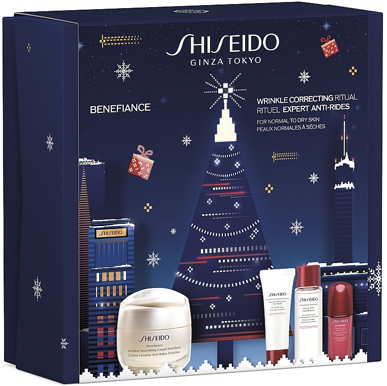 Набор - Shiseido Benefiance Enriched Holiday Kit (f/cr/50ml + clean/foam/15ml + f/lot/30ml + f/conc/10ml) — фото N1