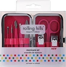 Парфумерія, косметика Манікюрний набір, 8 предметів, рожевий - Rolling Hills Manicure Set