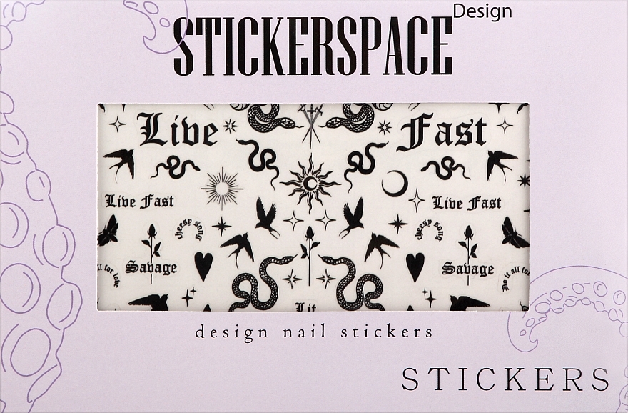Дизайнерские наклейки для ногтей "Live Fast" - StickersSpace — фото N1