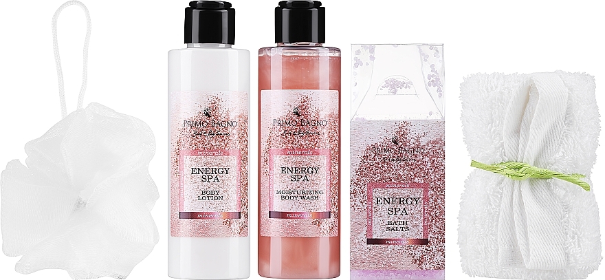 Набор - Primo Bagno Energy Spa Set (b/lot/150ml + b/wash/150ml + bath/salt/130g + sponge/1pc + towel/1pc) — фото N2