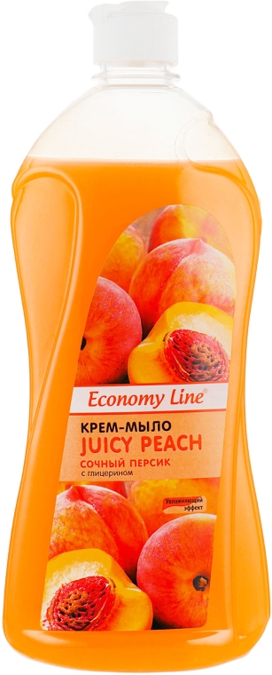 Жидкое крем-мыло "Сочный персик" с глицерином - Economy Line Juicy Peach Cream Soap — фото N4