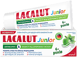 Зубна паста "Антикарієс & Захист від цукрової кислоти" - Lacalut Junior — фото N1
