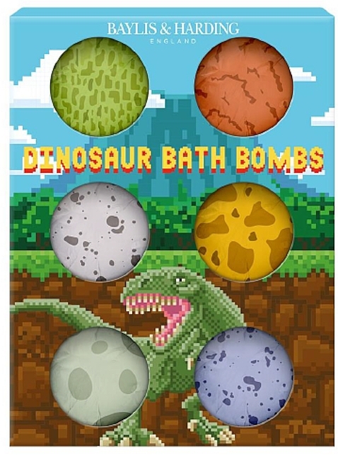 Набор бомбочек для ванн, 6 продуктов - Baylis & Harding Dinosaur Bath Bombs Gift Set — фото N1