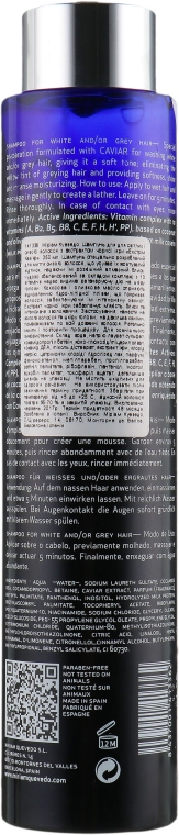 Шампунь для світлого і/або сивого волосся з екстрактом чорної ікри - Miriam Quevedo Extreme Caviar Shampoo For White And/Or Grey Hair — фото N2