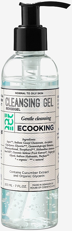 Очищувальний гель для нормальної й жироної шкіри - Ecooking Cleansing Gel — фото N1