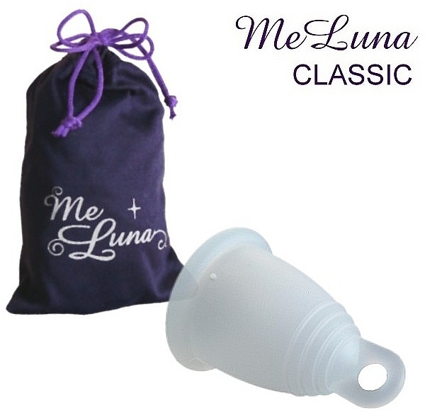 Менструальная чаша с петлей, размер L, прозрачная - MeLuna Classic Menstrual Cup Ring — фото N1
