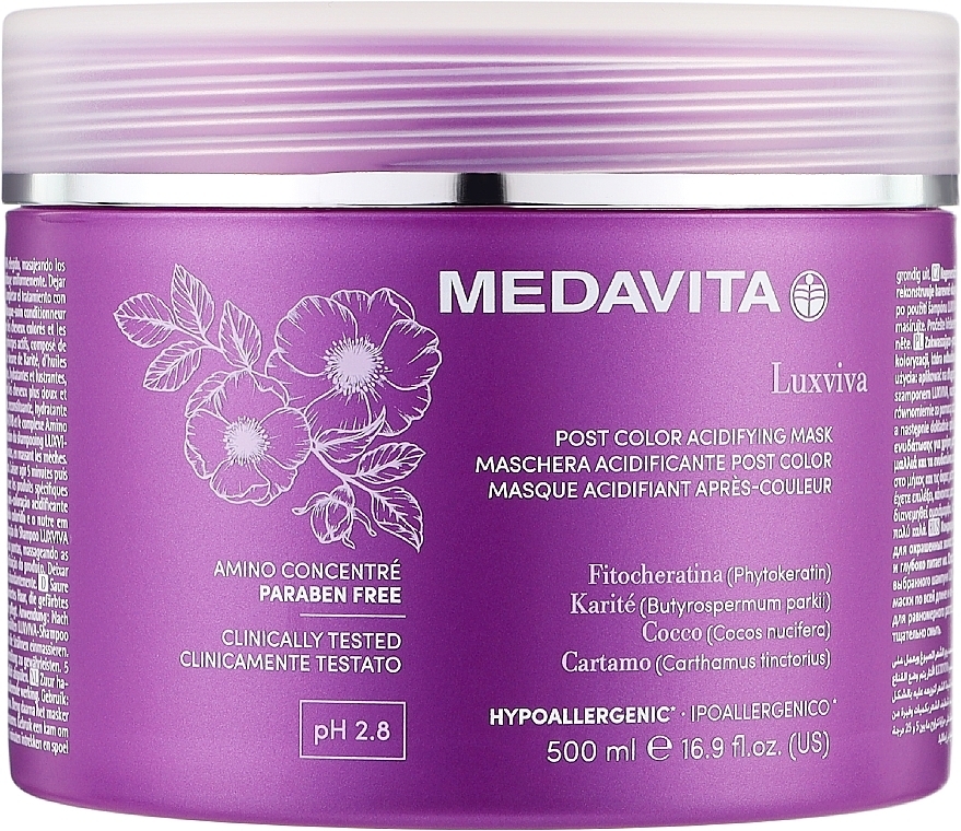 Маска постколор для окрашенных волос - Medavita Luxviva Post Color Acidifying Mask — фото N3